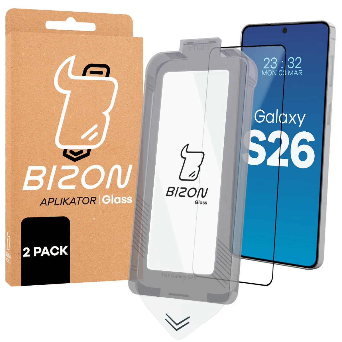 Szkło do łatwej aplikacji Bizon Glass Aplikator dla Samsung Galaxy S26